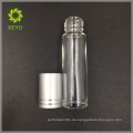 10 ml Klarsichtrolle auf Glasflasche mit Aluminiumkappe